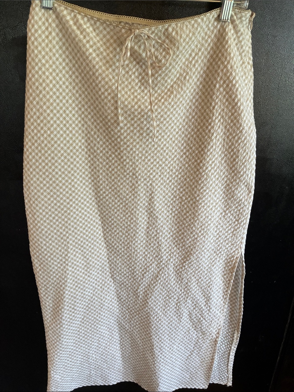 wild fable Cream Gingham Maxi Skirt cotton blend